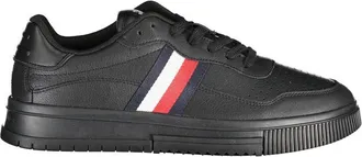 Tommy Hilfiger Black Leather Mens Mens Sneaker