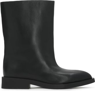 Kazar Zwarte laarzen met een brede schacht - Dames - Enkellaarsjes - Zwart - 36 EU - Leer - Schoenen