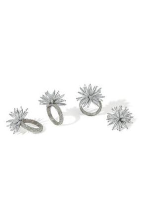 Tiramisu Celestial Bloom Set of 4 Napkin Rings in Silver at Nordstrom Rack