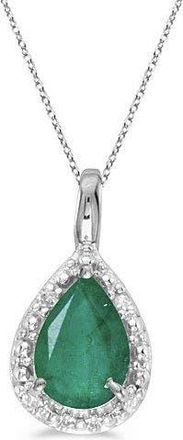 Allurez Pear Shaped Pendant Necklace in 0.70Ct, Emerald,white Gold at Nordstrom, Size 18