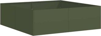 vidaXL Jardinera acero verde oliva 100x100x30 cm Vidaxl