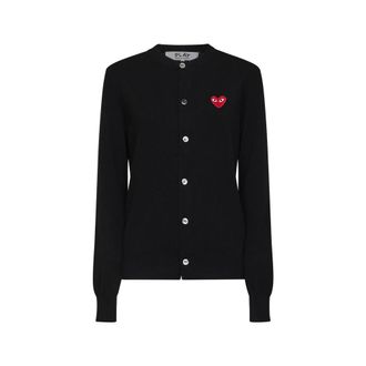 Comme Des Gar&ccedil;ons Cardigans, female, Blue, Size: XS Heart Cardigan