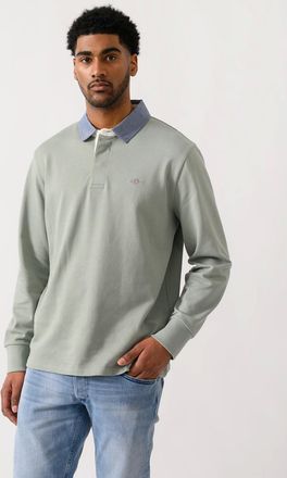 GANT Mens GANT Mens Regular Chambray Heavy Rugger - 10 Ceramic Grey - Green - Size: 38