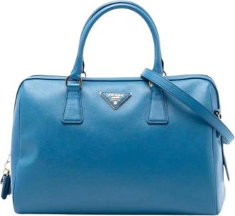 Prada Pre-owned Handbags, female, Blue, Size: ONE SIZE Pre-owned Vintage Satchel