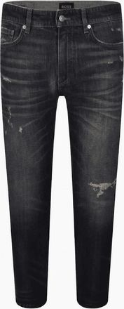 HUGO BOSS Mens Delaware Slim Fit Distressed Dark Blue Jeans