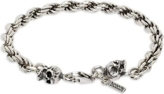Emanuele Bicocchi rope-chain skull bracelet - Silver