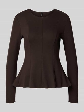 Only Shaped Fit Langarmshirt aus Viskose-Mix Modell KENYA in Schoko, Gr&ouml;&szlig;e M