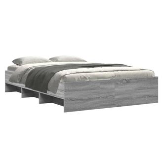 Berkfield Home Durable Bed Frame without Mattress Grey Sonoma 140x200 cm Enginee