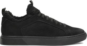 Kazar Zwarte nubuck en stoffen sneakers - Heren - Sneakers - Zwart - 42 EU - Leer - Schoenen