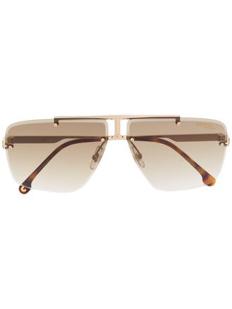Carrera square pilot-frame sunglasses - unisex - Acetate/Titanium - 64 - Gold
