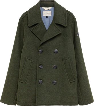Roy Rogers Double-Breasted Melton Wool Peacoat