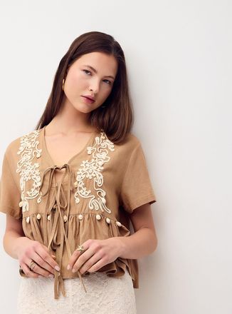 Twik Womens Seashells ruffled blouse