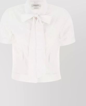 Thom Browne poplin shirt with short sleeves and bow