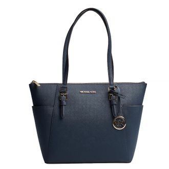 Michael Kors Womens Large Leather Tote Bag 35T0GCFT7L - Blue - One Size