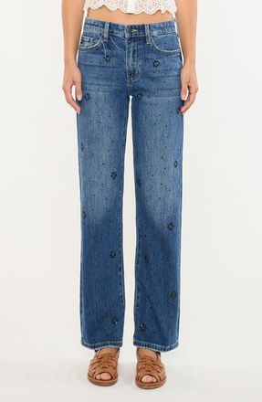 Kancan Renata High Rise Straight Jeans in Dark Wash at Nordstrom, Size 29