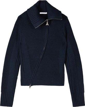 Patrizia Pepe Cardigan con zip asimmetrica - - Knitwear - Donna - Blu - M