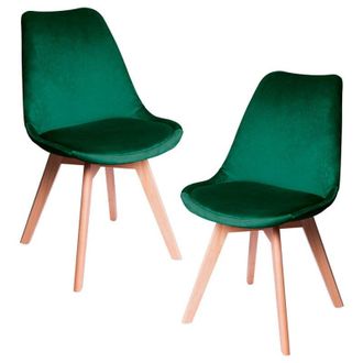 Regalos Miguel Regalos Miguel - Packs Sillas Comedor - Pack 2 Sillas Synk Terciopelo - Verde Oscuro