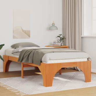 Berkfield Home Floor Bed Frame with Storage Brown 80 x 200 cm Solid pine wood