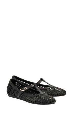 Ancient Greek Sandals Aerati T-Strap Raffia Flat in Black at Nordstrom, Size 11Us