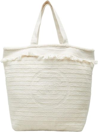 Chanel Ivory White Pile Fabric Beach Bag Tote Bag (Pre-Owned)