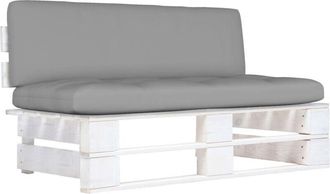 vidaXL Sof&aacute; Central De Pal&eacute;s Para Jard&iacute;n Madera Pino Impregnada Blanco Vidaxl