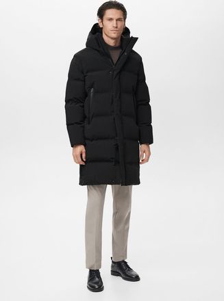 Mango Anorak lungo tessuto waterproof imbottitura Thermolite nero - Uomo - XXL - MANGO MAN