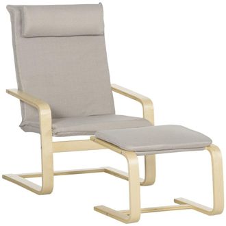 HOMCOM Mecedora con reposapi&eacute;s 67x78x92 cm gris
