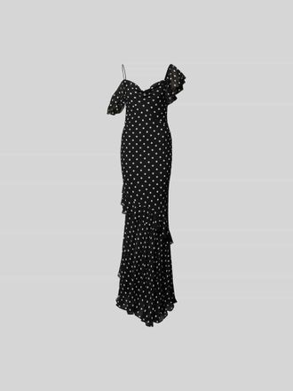 Self Portrait Maxikleid aus reiner Viskose in Black, Gr&ouml;&szlig;e L