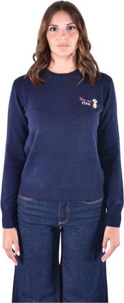 MC2 Saint Barth New Queen Crewneck - Dames - Truien - Blauw - Maat: M Wol