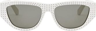 Celine CL4278US25A Crystal Stud Cat-Eye Sunglasses - White