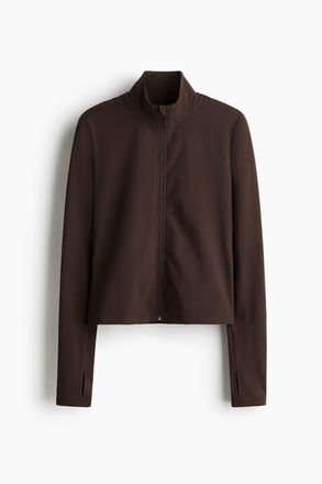 H&M Zip-through Sports Jacket With Softmove in Dark Brown at Nordstrom, Size X-Small