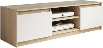 Mirjan24 Mobilier1 - Mueble Tv Sarasota 139, Roble Sonoma + Blanco, N&uacute;mero De Puertas: 0, N&uacute;mero De Cajones: 0, 120x36x38cm