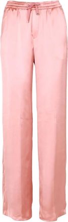 Herno Broeken, Dames, Roze, S, Satijn, Wijde broek