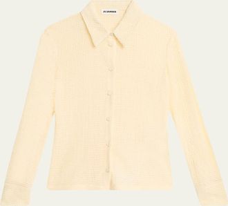 Jil Sander Openwork Cotton Knit Shirt