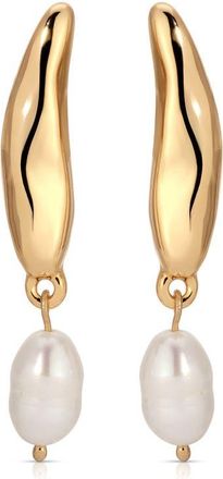 Ettika Liquid Elegance Pearl Drop Earrings in Gold at Nordstrom