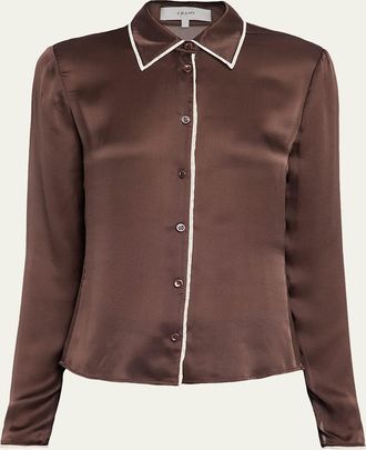 Frame Denim The Slim Essential Silk Blouse