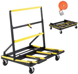 OEM Carro Transportador De Paneles De Yeso, Capacidad De Carga 816,5 Kg, Con Ruedas Giratorias, Base Extensible, Correa De Amarre Y Tiras Antideslizantes 
