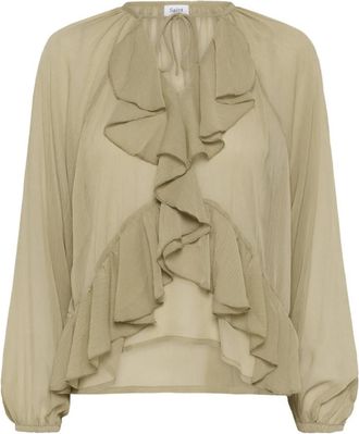 Saint Tropez Jacelyn SZ Blouse - Dames - Blouses - Beige - S - Overhemden