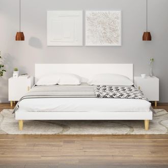 vidaXL Vidaxl - Mesitas De Noche 2 Unidades Madera Contrachapada Blancas