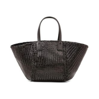 Dragon Diffusion Tassen, Dames, Zwart, ONE Size, Leer, Teresa Geweven Leren Tote