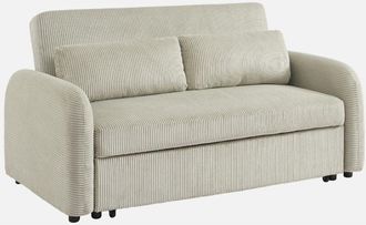 Sweeek Sof&aacute; Cama Redondeado De Pana Fina, 2 Plazas