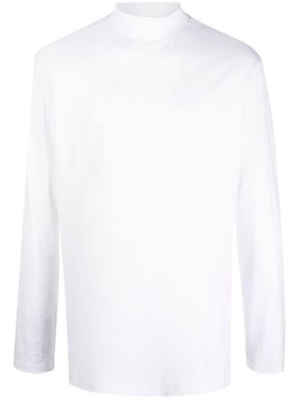 Yohji Yamamoto funnel neck T-shirt - men - Cotton - L - White