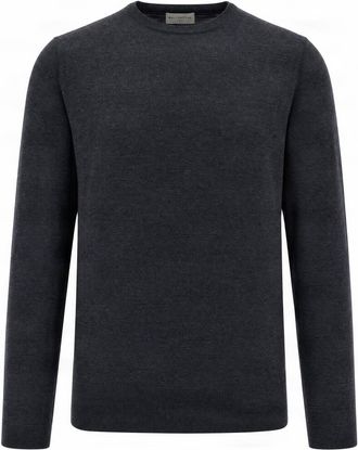 Ballantyne Anthracite Melange Textured Wool Sweater