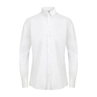 Dolce & Gabbana Formal Shirts, male, White, 2XL, Logo Cotton Shirt