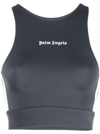 Palm Angels Top met logoprint - Grijs