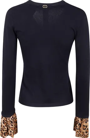 Twin-Set V Neck With Animalier Print