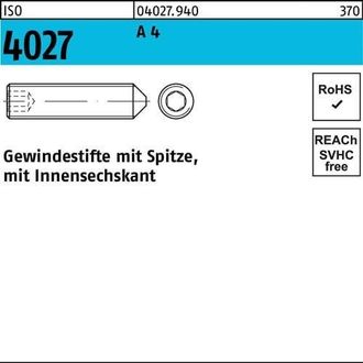 OEM Tornillo Prisionero Iso 4027 Punta /hexagonal Interior M12x 60 A 4 25 Piezas