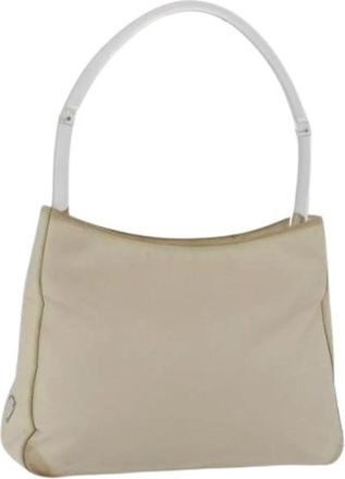 Prada Pre-owned Shoulder Bags, female, Beige, Size: ONE SIZE Pre-owned Vintage Nylon Shoulder Bag