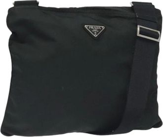 Prada Pre-owned Cross Body Bags, female, Black, Size: ONE SIZE Pre-owned Vintage Nylon Shoulder Bag