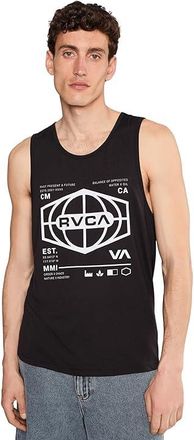 Rvca World Hex Tank Top Mens Clothing Black : 2XL, Cotton/Polyester